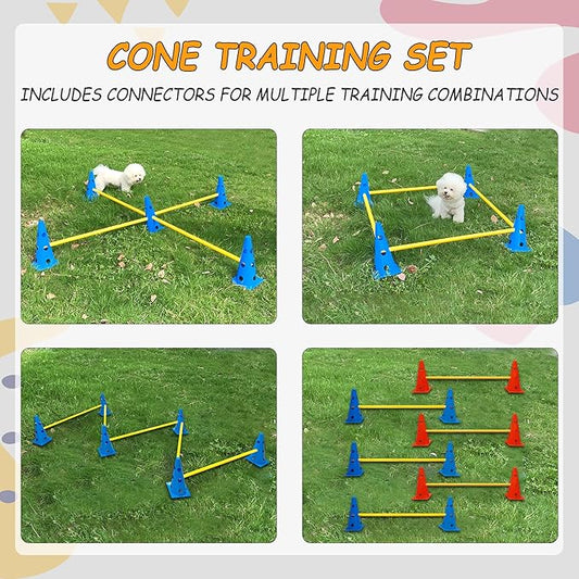 Dog Agility Hurdle Cone Set, Dog Agility Set Include 12 Agility Cones 6 Agility - Image 2