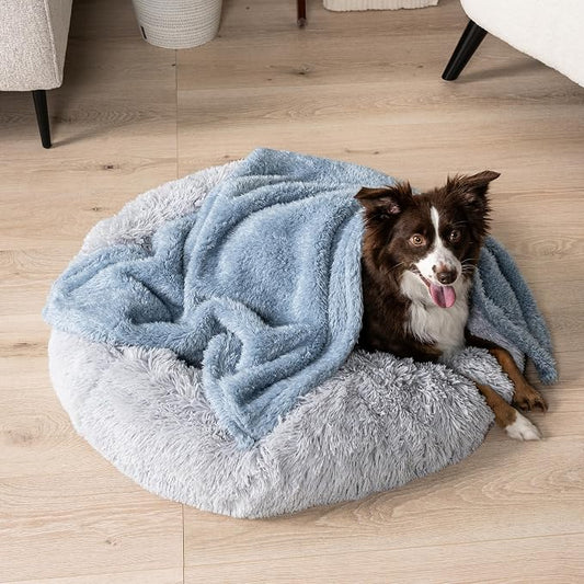 PetAmi Dog Blanket for Small Dogs Blue, Fluffy Soft Puppy Blanket, Sherpa - Image 2