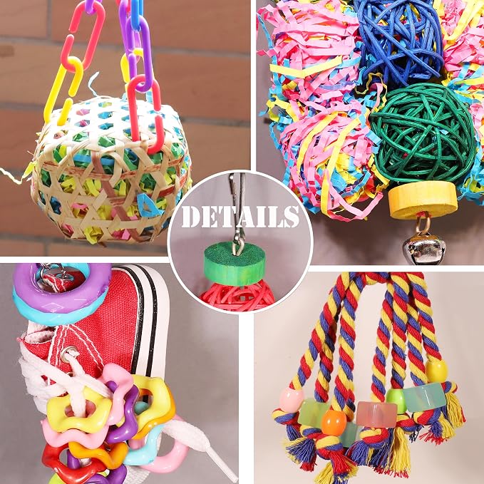 Bird Toys for Parakeet,ESRISE Parrot Conure Chewing Shredding Foraging Toys - Image 6