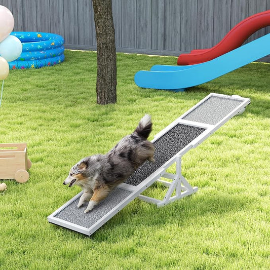 PawHut Wooden Dog Agility Seesaw - Image 2