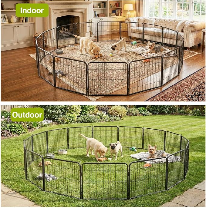 BestPet Dog Playpen 24 Inch 16 Panels Heavy Duty Metal Pet Exercise Pen Indoor - Image 8