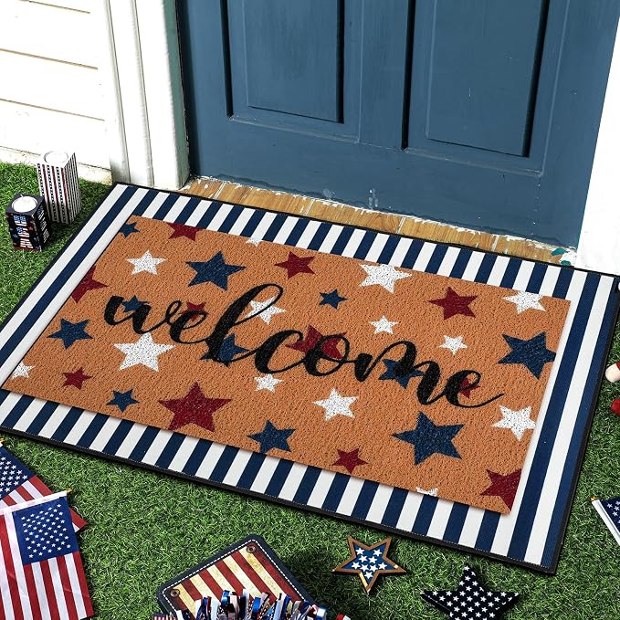 Tinideya 2 Pcs Door Mat Welcome Non Slip Coir Mats Floor Layering Doormats - Image 7