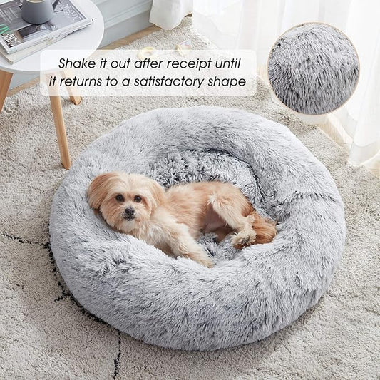 WESTERN HOME WH Calming Dog Bed & Cat Bed, Anti-Anxiety Donut Dog Cuddler Bed - Image 2