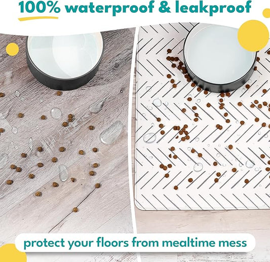 NALALAS Dog Mat for Food and Water, Cat Feeding Mat | Waterproof Dog Bowl Mat | - Image 2