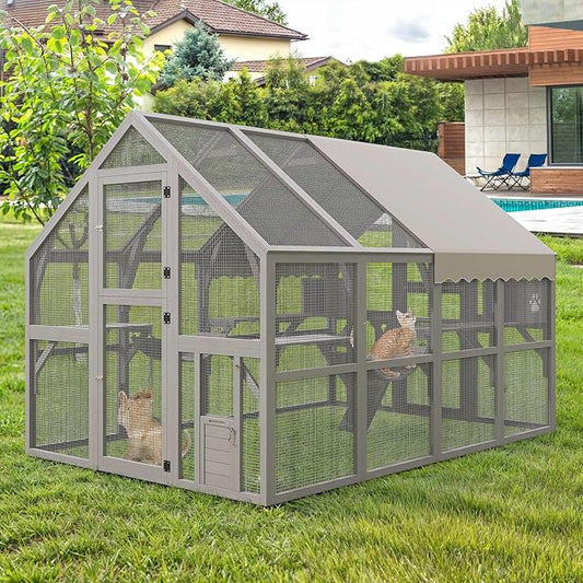 DWVO Extra Large Catio Outdoor Cat Enclosure, 110 inch Outside Cattery - Image 2
