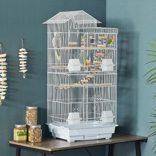 Yaheetech 39-inch Roof Top Medium Parakeet Bird Cages - Image 2