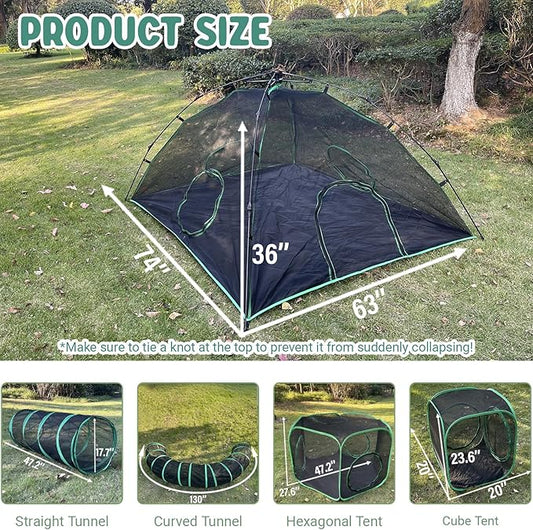 6-in-1 Cat Tents for Outside, Portable Outdoor Cat Enclosures for Indoor Cats - Image 2