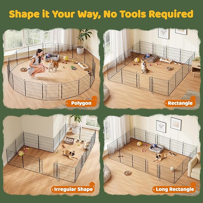 Yaheetech Expandable Dog Playpen, 16 Panel 24 inch Puppy Playpen - Image 9