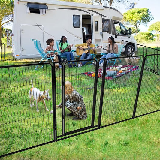Dog Playpen Outdoor Extra Wide 8 Piece Panels Heavy Duty Dog Fence 47" Height - Image 2