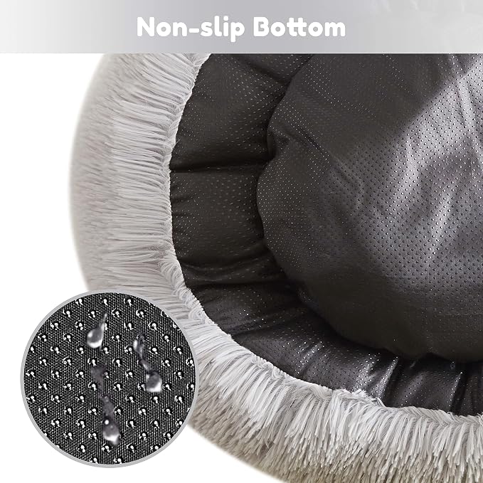 Calming Dog Bed & Cat Bed, Anti-Anxiety Donut Cuddler Beds, Cozy Soft Round Beds - Image 7