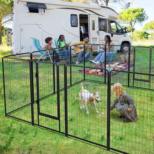 Dog Playpen Outdoor Extra Wide 16 Piece Panels Heavy Duty Dog Fence 50" Height - Image 2
