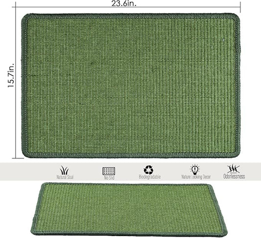 Cat Scratcher Mat, 23.6x15.7inch Natural Sisal Cat Scratchers - Image 2