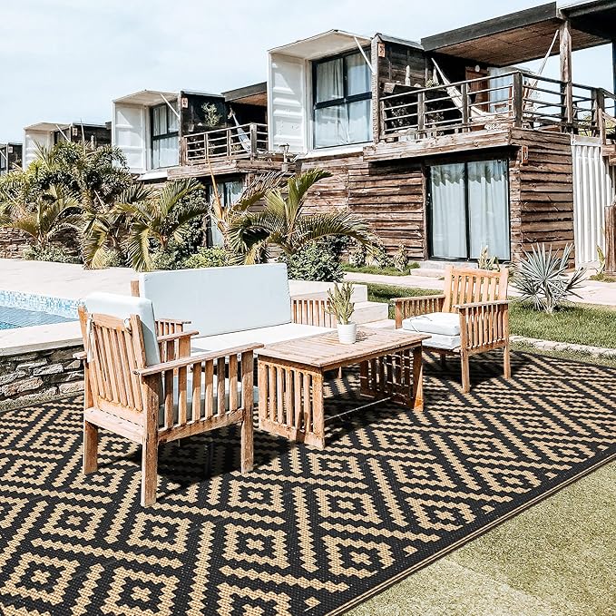 GENIMO Outdoor Rug for Patio Clearance, Reversible Plastic Straw Rugs for RV - Image 7