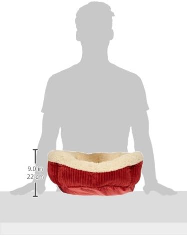 Petmate Aspen Pet Self Warming Round Bed, 19.5 Inches, Barn Red and Cream - Image 3