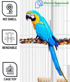 2pcs 48inch Parrot Rope Perches, Bendable Climbing Standing Chew Cage Toys - Image 4