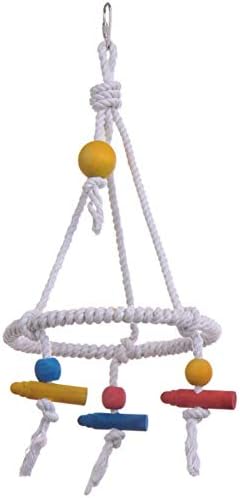 Litewoo Bird Parrot Cotton Swing Round Perch Stand - Image 5