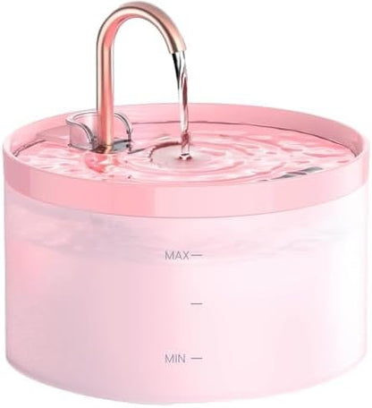 Cat Water Fountain Pink for Drinking: 67oz/2L Cat Fountain by GIOTOHUNPetLife