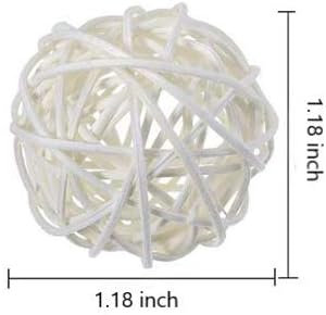 20 Pcs Colorful Handmade Wicker Rattan Balls Decorative, Pet Bird Chew Toy - Image 2