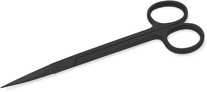 Mandala Crafts 12 Inches Black Stainless Steel Straight Aquarium Scissors - Image 2