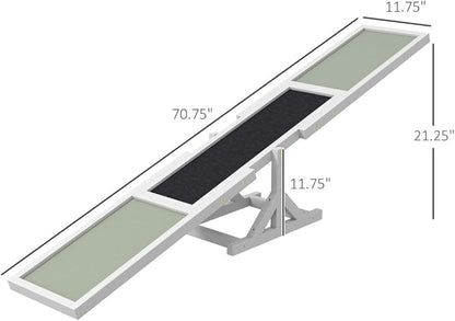 71" Dog Agility Seesaw Outdoor for Training and Exercise, Wooden Platform Dog - Image 2