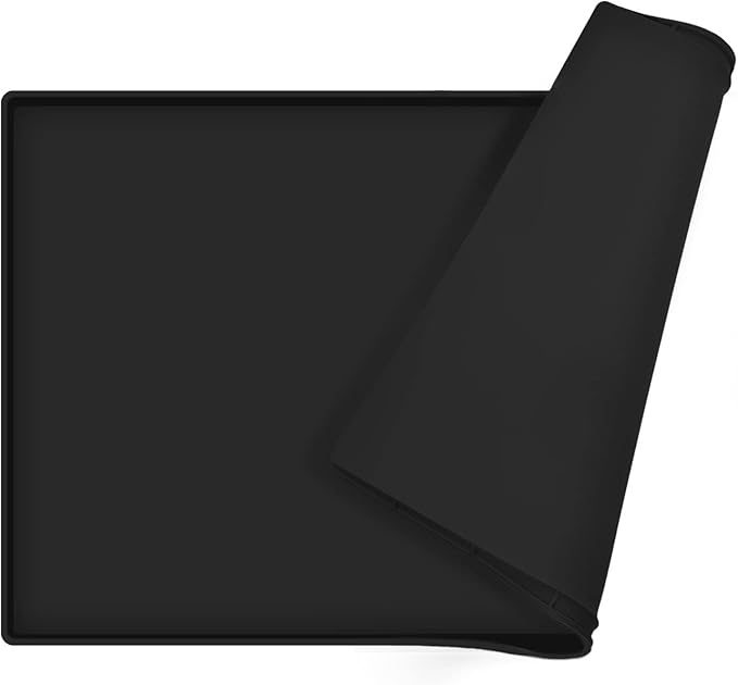 Dog Food Mat, Silicone Waterproof Food Tray, Non Slip Pet Bowl Mats Placemat by EIOKIT