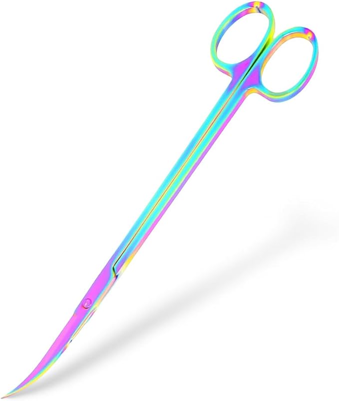 Mandala Crafts 10 Inches Rainbow Stainless Steel Curved Aquarium Scissors by MandalaCrafts
