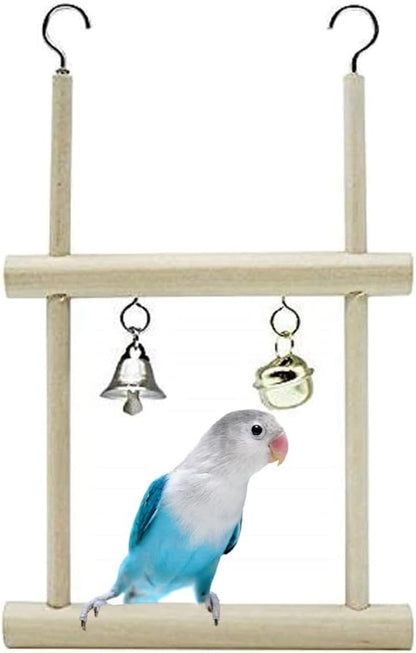 Litewoo Bird Stand Parrot Perches Hanging Swing Natural Wood Stand Platform by Litewoo