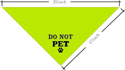 Do Not Pet Dog Bandana, Fluorescent Yellow Dog Bandana, Funny Cute Pet Triangle - Image 4