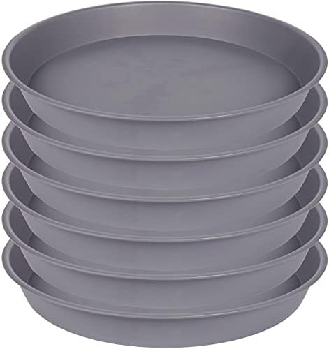 6 Pack Plant Saucer 4 5 inch, Heavy Sturdy Plant Drainage Tray by Bleuhome