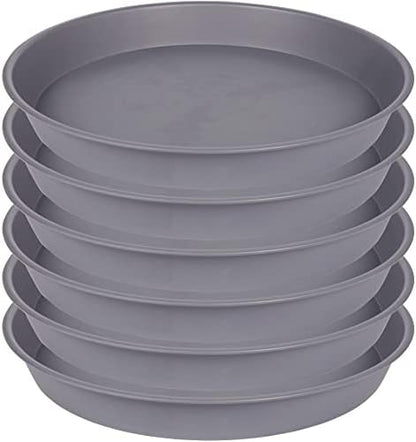 6 Pack Plant Saucer 4 5 inch, Heavy Sturdy Plant Drainage Tray by Bleuhome