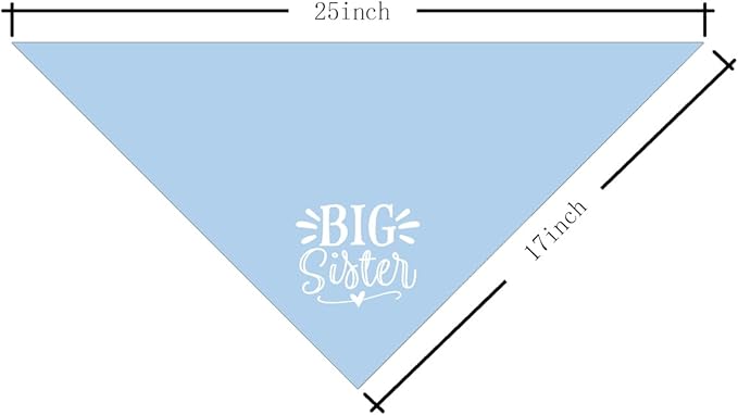 Big Sister Dog Bandana, Light Blue Pet Scarf Accessories, Pet Triangle Scarf - Image 4