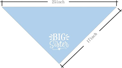 Big Sister Dog Bandana, Light Blue Pet Scarf Accessories, Pet Triangle Scarf - Image 4