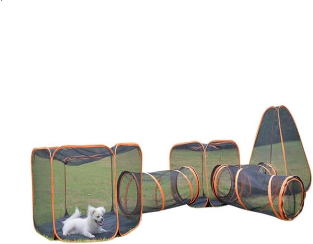 7 in 1 Outdoor Cat Enclosure, Foldable Pop-Up Mesh Playpen Tunnel - Image 8