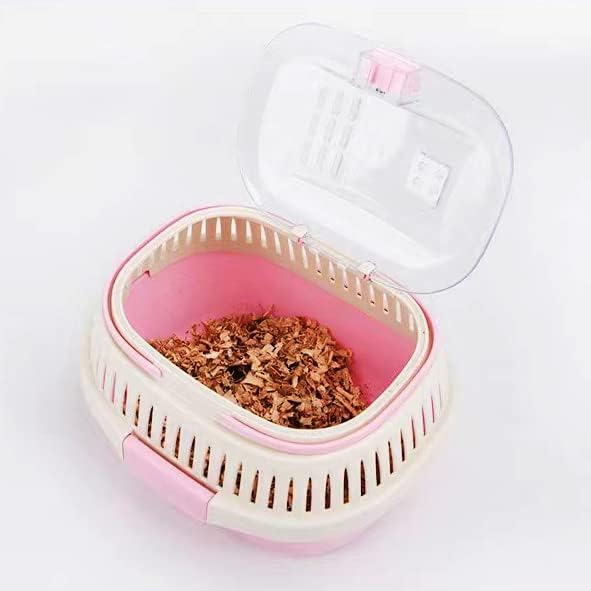 Pink Travel Small Animals Hamster Hedgehog Guinea Pig Cage Carrier - Image 2