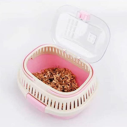 Pink Travel Small Animals Hamster Hedgehog Guinea Pig Cage Carrier - Image 2