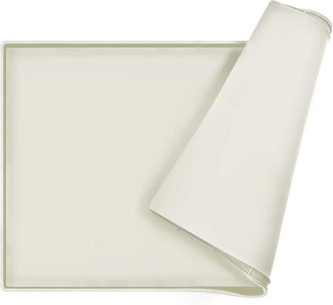 Dog Food Mat, Silicone Waterproof Food Tray, Non Slip Pet Bowl Mats Placemat by EIOKIT