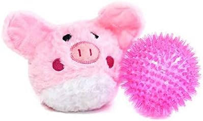 Pricklets Pig Premium Dog Toy Plush Interactive Removable Spiky Ball by PatchworkPet