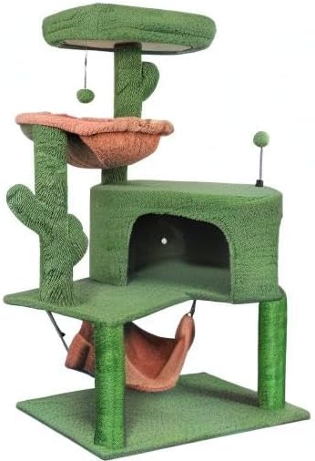 YUNIQUE Cat Tree with Cat Condo Scratch Post and Big Hammock - Image 9