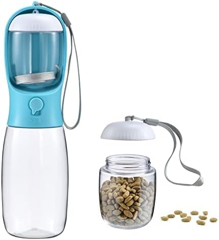 Dog Water Bottle with Food Container, Travel Puppy Water Bowl, Portable Pet by Cibaabo