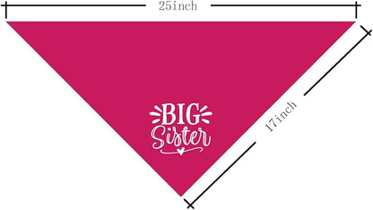 Big Sister Dog Bandana, Dog Bandana, Deep Pink Pet Dog Scarf Accessories - Image 4