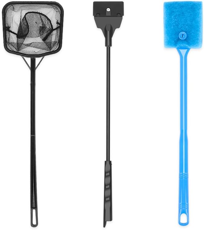 Fish Tank Cleaner, Aquarium Cleaning Tools Set of 3 Pieces, Include Algae by Lanswood