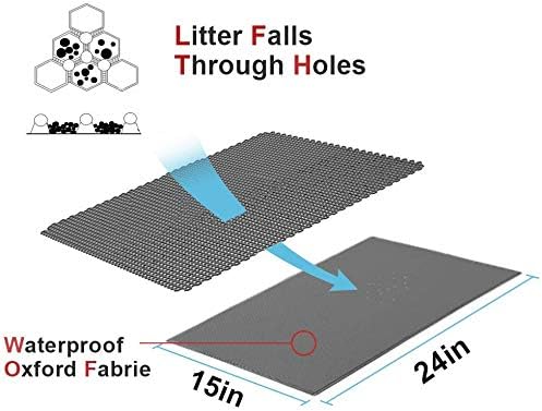 Pieviev Cat Litter Mat Double Layer Waterproof Urine Proof Trapping Mat 1 Pack) - Image 2