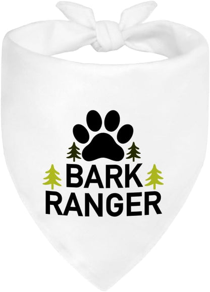 Bark Ranger White Dog Bandana, Funny Gifts by ZBBFSCSB