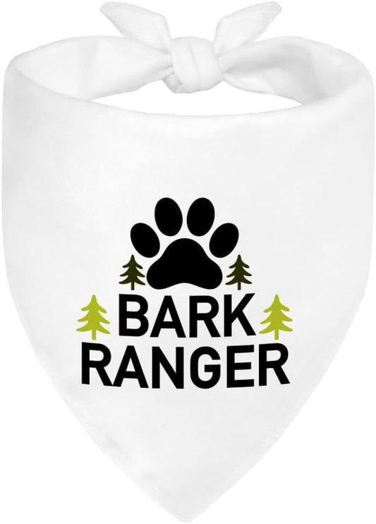 Bark Ranger White Dog Bandana, Funny Gifts by ZBBFSCSB