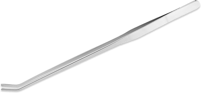 Mandala Crafts 15 Inches Silver Stainless Steel Curved Aquarium Tweezers - Image 2