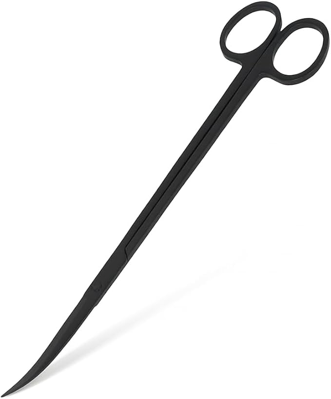 Mandala Crafts 10 Inches Black Stainless Steel Curved Aquarium Scissors by MandalaCrafts