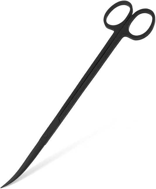 Mandala Crafts 12 Inches Black Stainless Steel Curved Aquarium Scissors by MandalaCrafts