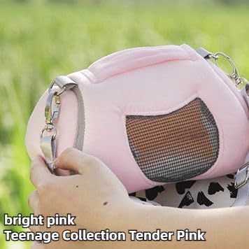 Small Pet Carrier Bag with Adjustable Shoulder Strap Hamster Travel Cage - Image 5