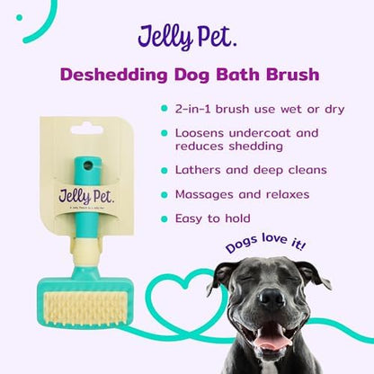 JELLY PET Deshedding Dog Bath Brush Scrubber - Image 8