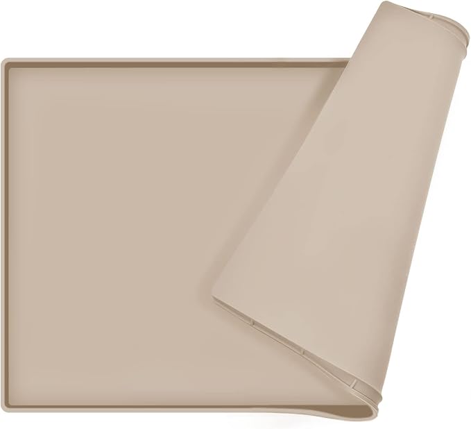 Dog Food Mat, Silicone Waterproof Food Tray, Non Slip Pet Bowl Mats Placemat by EIOKIT